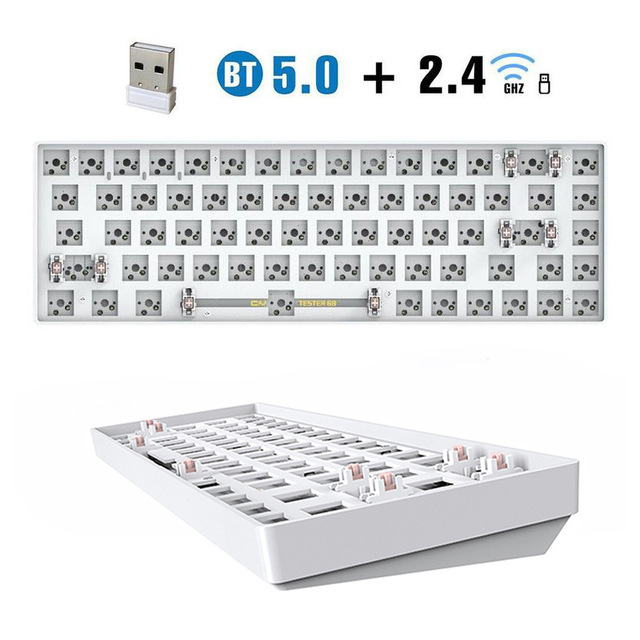 Dual Mode CIY Tester 68 Hot Swappable CIY68 Tester68 Mechanical Keyboard Switch Tester 2.4G Bt 5.0 DIY Keyboard Kit