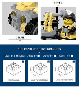 88 шт. Дети DIY войны строительные Конструкторы игрушка <span class=keywords><strong>3</strong></span> в 1 Военная Униформа войны Собранный автомобиль игрушечные лошадки - Product Image 4