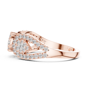 Anillo de Diamantes en Oro Rosa, Hermoso Brillo Suave, Joyería Elegante para Mujer, Perfecto para Bodas, Compromisos, Fiestas y Regalos - Product Image 3