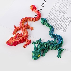 Modelo de Dragón de Dos Cuernos Impreso en 3D Luminoso, Figura de Dragón Alado con Degradado de Arcoíris, Adorno de Escritorio de Fantasía, Alivio del Estrés - Product Image 3