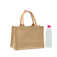 Sacs à provisions en toile de jute imprimée avec logo personnalisé, fourre-tout pour femmes, sacs en toile de jute avec poignées