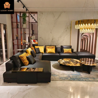 Fauteuil sectionnel en cuir à dossier haut, fauteuil de salon de luxe italien pivotant, base en métal doré moderne, ensemble de meubles de salon pour hôtel