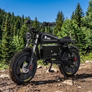 Bicicleta Eléctrica de Alta Velocidad con Llantas Anchas y Motor sin Escobillas de 3000w para Adultos, Batería de Litio de 48v, Estilo Retro Cafe Racer, Bicicleta Urbana - Product Image 1