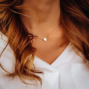 EManco-collar de acero inoxidable con corazón de <span class=keywords><strong>amor</strong></span>, joyería minimalista, regalo del Día de San Valentín - Product Image 4