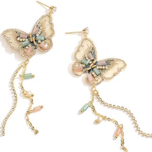 Papillon longue frange fée boucles d'oreilles en 2020 nouvelle mode boucles d'oreilles rétro style - Product Image 2