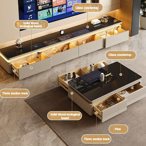 Tavolino <span class=keywords><strong>da</strong></span> Caffè <span class=keywords><strong>in</strong></span> Legno Minimalista di Lusso Contemporaneo con Vano Portaoggetti, Ecologico e Durevole, Arredamento Moderno per Soggiorno - Product Image 3