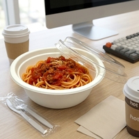 Boîtes en bagasse personnalisables, biodégradables, jetables, recyclables, de qualité alimentaire, sûres pour les repas bento et la restauration rapide, avec couvercles