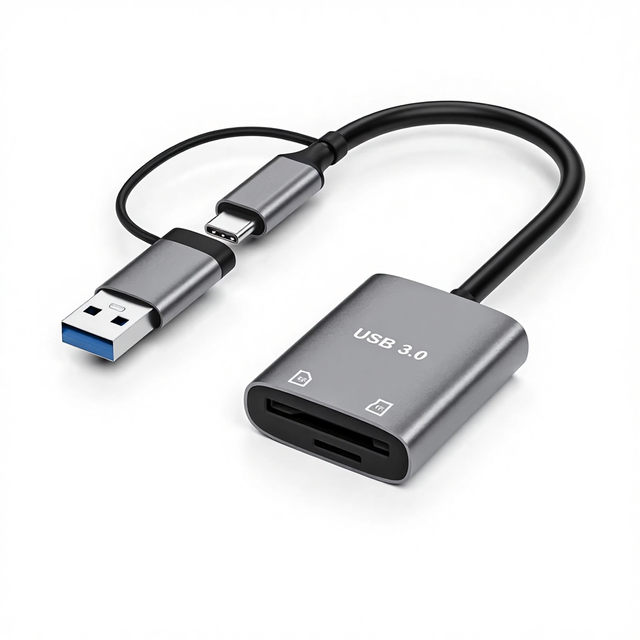 2-in-1 OTG Adapter Type-C Interface TF/SD 3.0 Card Reader Aluminum Alloy 5Gbps Data Transfer Speed for iPhone 15/16