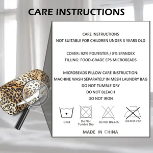 A172 ODM Removable Cover Animal Printed Tube Roll Cylindrical <strong>Pillow</strong> Microbead Filled <strong>Bean</strong> <strong>Bag</strong> Leopard 3D Animal Tube <strong>Pillow</strong> - Product Image 3