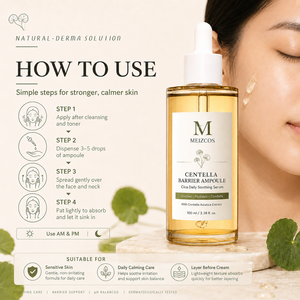 MEIZCOS Ampolla Barrera de Centella 100ml, Suero Calmante de Cica, Esencia Facial Hidratante Ligera para el Cuidado de la Piel Sensible y Propensa al Acné - Product Image 6