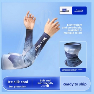 Manchon de protection solaire rafraîchissant et respirant en soie glacée, style européen et américain, spécial homme, pour la conduite et le cyclisme - Product Image 4