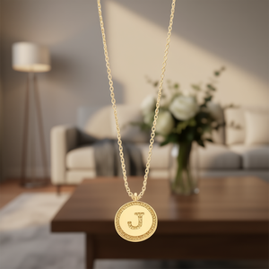 Collana con Ciondolo Lettera J Angelina, Placcata in Oro, Catena a Serpente in Acciaio Inossidabile, Stile Classico, Gioiello Unisex da Regalo - Product Image 2