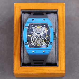 Nuevo Reloj de Pulsera para Hombre 2026, Modelo 17-01, Caja de Fibra de Carbono Negra, Correa de Goma Amarilla Cómoda, Reloj Mecánico Automático Deportivo de Lujo - Product Image 3