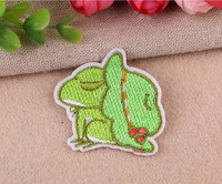 Patch Bordir Kain Non-Woven Resin untuk Disetrika Desain Kartun Hewan Lucu Katak Siput Kedatangan Baru DIY Pakaian