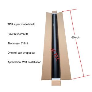 Film de protection de voiture en TPU auto-cicatrisant <span class=keywords><strong>noir</strong></span> mat 1,52*15M, film de protection de voiture en TPU, vinyle de voiture en TPU <span class=keywords><strong>noir</strong></span> satiné métallique, forme de rouleau pour carrosserie - Product Image 3