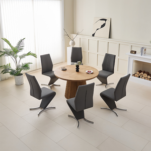 Set di Lusso Rustico con <span class=keywords><strong>Tavolo</strong></span> da Pranzo Ovale <span class=keywords><strong>Allungabile</strong></span> in Rovere con Piedistallo e Sedie in Legno da <span class=keywords><strong>6</strong></span> 8 10 <span class=keywords><strong>Posti</strong></span> Finitura Legno - Product Image 2
