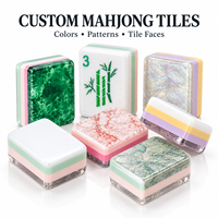 Mahjong américain en acrylique : Personnalisez votre ensemble de 160 pièces luxueuses et élégantes pour adultes, multi-couches et sur mesure