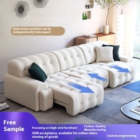 Canapé-lit électrique au design moderne avec télécommande, en tissu, extensible, ensemble de canapés électriques inclinables
