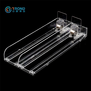 <strong>Acrylic</strong> Plastic Supermarket Retail Display Rack with Spring <strong>Pusher</strong> Beer Can <strong>Shelf</strong> <strong>Pusher</strong> for Warehousing &amp; Supermarket Supplies - Product Image 6