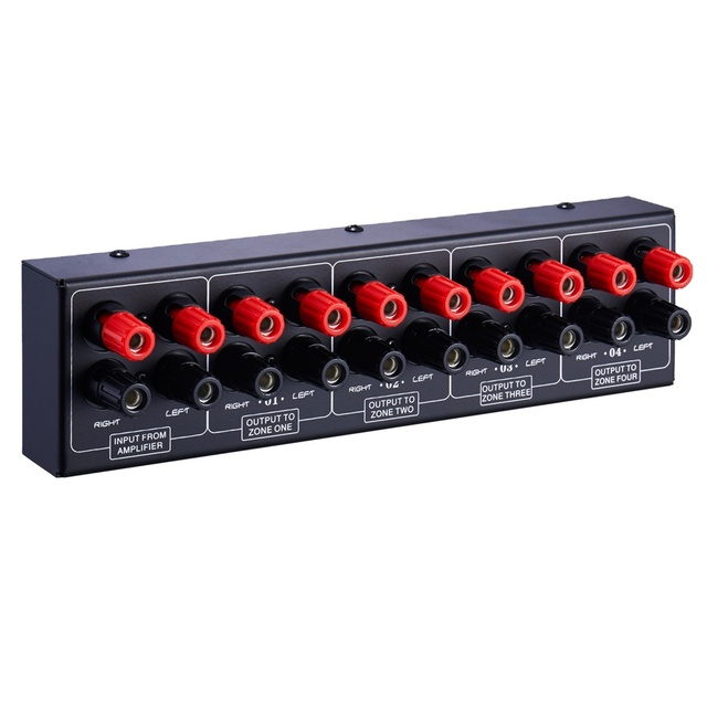 KYYSLB 1in 4out Power Amplifier and Audio 4-zone Audio Signal Selector Distribution Panel Single Audio Input Audio Distributor