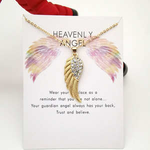 สร้อยคอ <span class=keywords><strong>Angel</strong></span> Wing แบบใหม่สำหรับผู้ชายและผู้หญิง,สร้อยคอคริสตัลสีเงินแบบยาวสร้อยจี้ไหปลาร้า - Product Image 3