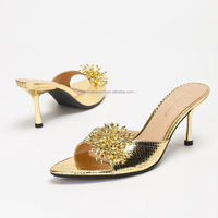 4302A-68 Tendance Estivale Haute Qualité Mules à Talon Ouvertes Sandales Élégantes à Talons Fins pour Femme Fête