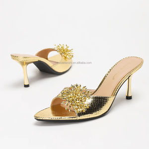 4302A-68 Mules d'Été Tendance à Talons Hauts de Haute Qualité à <span class=keywords><strong>Bout</strong></span> <span class=keywords><strong>Ouvert</strong></span> Sandales Élégantes à Talons Fins pour Soirée pour Dames - Product Image 3