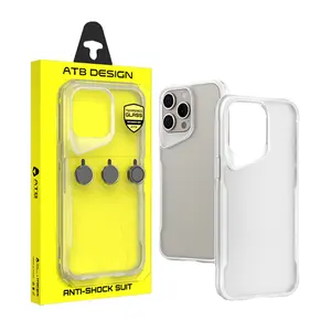 ATB para iPhone 15/15 pro Max funda con Protector de pantalla de vidrio templado esmerilado lente de cámara para accesorios de Protector de iPhone