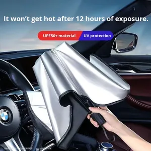 مظلة أمامية للسيارة قابلة للطي ثلاثية الأجزاء، عصرية، يدوية، من أنابيب الحديد، عازلة للحرارة، واقية من الشمس، متكاملة للسفر، للبيع بالجملة - Product Image 3