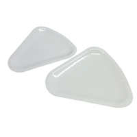 Assiettes à pizza jetables en canne à sucre avec logo personnalisé, compatibles micro-ondes, biodégradables, plateau à pizza triangulaire pour fête, assiettes à tranches de pizza