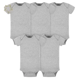 Organic Bamboo White Short Sleeve Onesie Sustainable White Bodysuit For Baby Eco Friendly Baby Jumpsuit Onesie