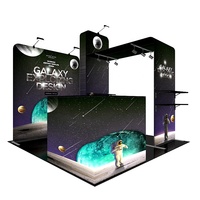 Stand d'exposition modulaire personnalisable Jeroshow JR-3x3 avec cadre en aluminium, double niveau, design cube 3x3m