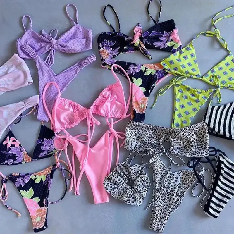 Modelli misti estivi produttori di imballaggi originali vendita diretta del costume da bagno Bikini stock del sud-est asiatico