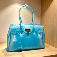 Bolso Tote Personalizado con Estampado de Cocodrilo, Bolso de Compras para Mujer de TPU Transparente Impermeable de Alta Calidad para Otoño