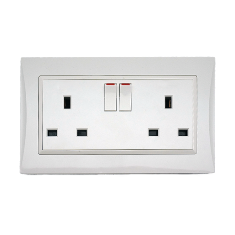 VNX BS UK Standard White Wall Switch Socket Full Pc Single Twin 13A Plug Outlet Double Charge Good Quality Universal Socket