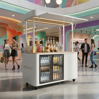 Station de boissons mobile minimaliste haut de gamme et comptoir de bar à expresso commercial - Station de hall d'entrée