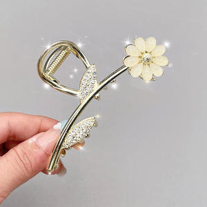 Accesorios para el Cabello con Diseño <span class=keywords><strong>de</strong></span> Ojo <span class=keywords><strong>de</strong></span> Gato y Flor, Elegantes y Personalizados - Pinza Grande <span class=keywords><strong>de</strong></span> Sujeción Fuerte para Coletas Gruesas o Finas, Diseño Único Antideslizante - Product Image 3