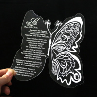 Cartes d'invitation de mariage népalaises personnalisées de luxe en acrylique transparent et cartes d'invitation d'anniversaire avec papillon en gros