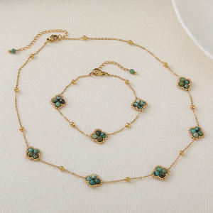 Moda Boho turmalina africano turquesa rojo Aventurina apatita flor hecha a mano bohemio cuentas collar fiesta - Product Image 3