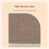 Tapis à gratter pour chat en sisal naturel, écologique et sûr, en forme de tête de chat ou de poisson, avec jouet suspendu et boule, à fixer au mur pour chaton