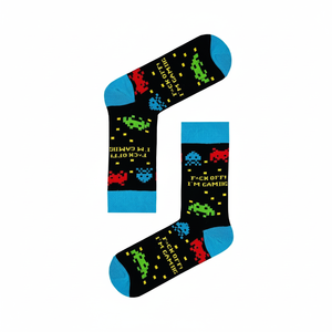 Autumn Gaming Patterned Colorful <b>Socks</b> with Jacquard & Anti-Bacterial Features Free Size Customizable Logo Digital Printing - Product Image 2
