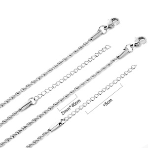 Cadena de Acero Chapada en Oro de 18k, Diseño Trenzado, Sin Colgante, para Venta al Por Mayor - Product Image 5