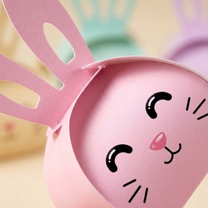 Caja de Regalo de Caramelos de Conejo de Pascua, Caja de Papel para Regalos DIY, Embalaje para Fiestas - Product Image 1