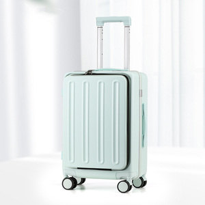 Valise de 20 pouces à ouverture frontale pour femmes Valise à roulettes universelle à ouverture latérale Valise d'embarquement de 24 pouces Bagages - Product Image 6