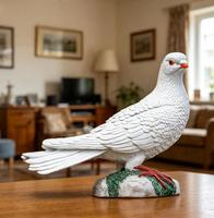 Statue de pigeon grandeur nature en résine, statue de colombe blanche, figurine de pigeons, ornements pour jardin, décorations animales de jardin