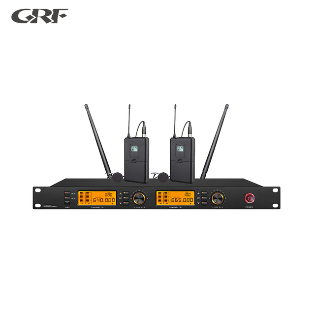 True Diversity Wireless Microphone System Dual Headset/Lavalier with Auto Frequency Scan