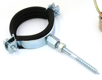 Support de tuyau à anneau fendu robuste et réglable avec vis, pour fixation murale ou plafond, pour tube galvanisé