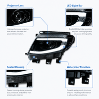 Conjunto de Faros LED BK para Ford Ranger T6 2012-2014, Proyector DRL, Actualización Plug and Play