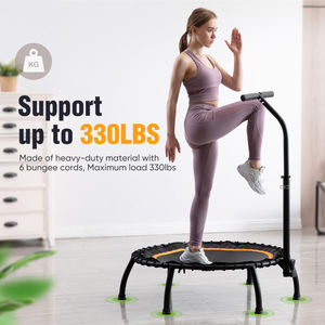 Rouser Fitness portatile Mini trampolino rotondo silenzioso rimbalzo stabile con manico regolabile in schiuma per bambini adulti che salta - Product Image 3