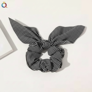 Tending moda pastello-elegante nastro di raso in velluto stampato di lusso vendita calda porta coda di cavallo-fascia di gomma per capelli all'ingrosso - Product Image 1